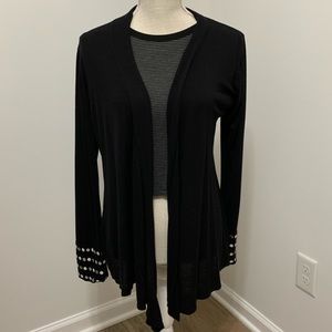 JM Fleurette Silver Stud Polka Dot Stretchy Jersey Cardigan M
